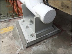 After - Pipe Bridge Bearing – Blast Clean , Coating and Grouting